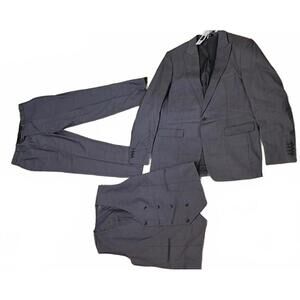 Wangyue Men's Slim Fit 3 Piece Pants Suit Set Blazer Jacket